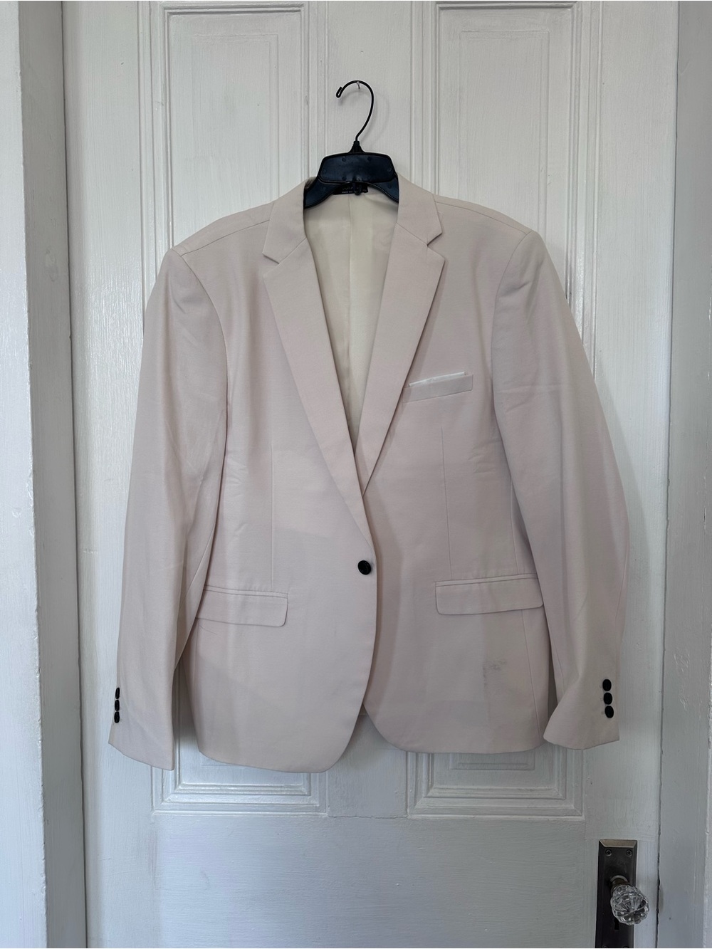 Men's Cream Single-Breasted Blazer - Classic Tailored Style